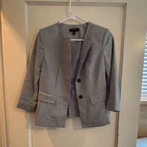 Ann Taylor Grey Utility Blazer with Pleated Back